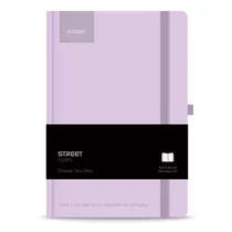Notesz vonalas STREET Casual A/5 96 lapos gumis keményfedelű pasztell lila