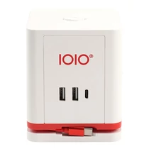 Kábel hosszabbító IOIO 3 aljzat 1,5m, 2xUSB-A, 1xUSB-C fehér