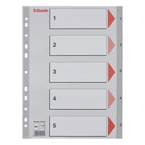 Regiszter ESSELTE A/4 műanyag 1-5 szürke