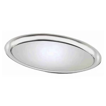 Tálca ovális rozsdamentes inox matt 19 x 14 cm