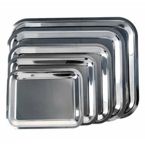 Tálca szögletes rozsdamentes acél krómozott 30 x 24 cm