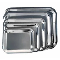 Tálca szögletes rozsdamentes acél krómozott 40 x 32,5 cm