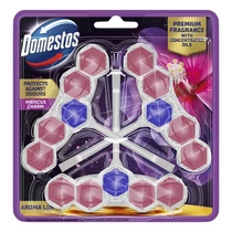 Toalett öblítő DOMESTOS Aroma Lux Hibiscus Oil & Wild Berries 3x50g