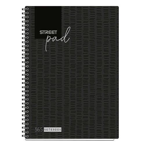Spirálfüzet STREET Pad A/4 vonalas 100 lapos fekete