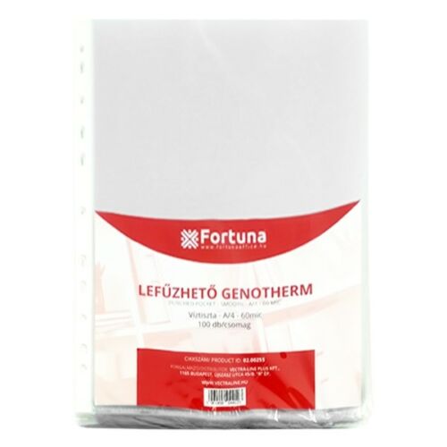 Lefűzhető genotherm FORTUNA A/4 60 mikron víztiszta 100 db/csomag