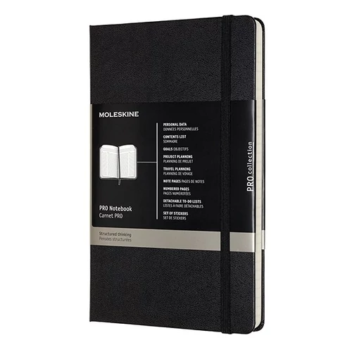 Notesz MOLESKINE Professional "L" kemény fedeles fekete