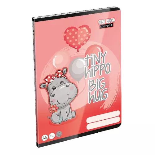 Füzet LIZZY CARD A/5 32 lapos kockás 27-32 Tiny Hippo