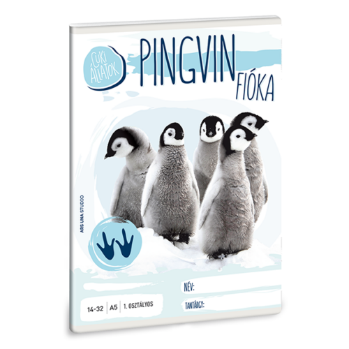 Füzet ARS UNA A/5 32 lapos vonalas 14-32 I.osztályos Cuki állatok-pingvin fióka