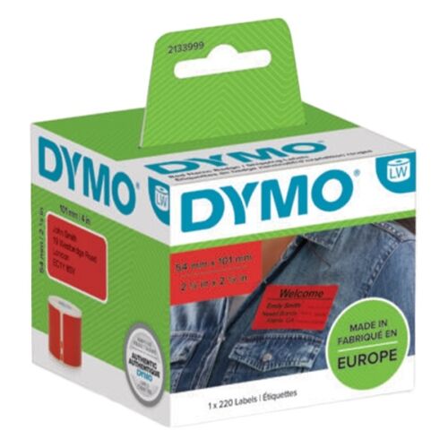 Etikett DYMO Label Writer 54x101 mm piros 220 db/tekercs