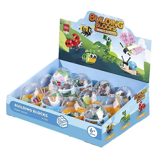 Építőjáték tojásban DELI Rovarok