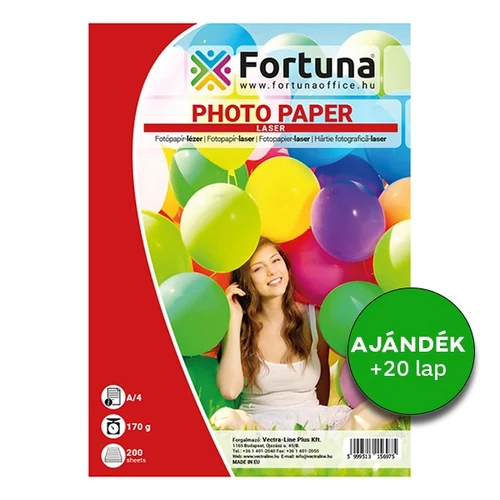 Fotópapír FORTUNA A/4 laser fényes 170 g 200 lapos