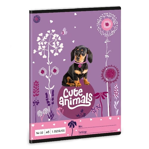 Füzet vonalas ARS UNA A/5 32 lapos 14-32 1.osztályos Cute Animals-Puppy