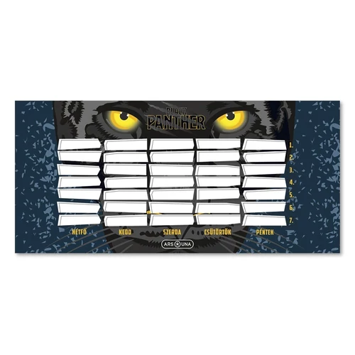 Órarend ARS UNA egylapos kétoldalas Black Panther 5529