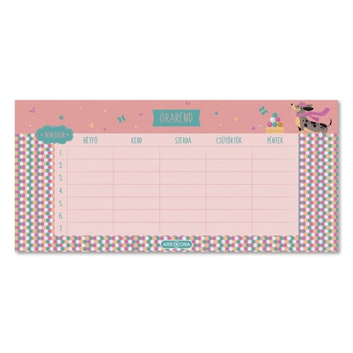 Órarend ARS UNA egylapos kétoldalas Bonjour