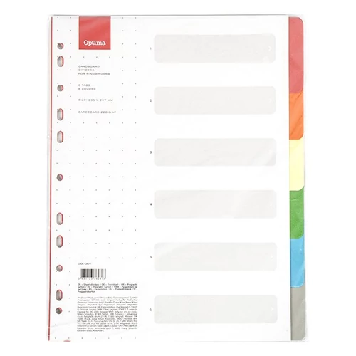 Regiszter OPTIMA A/4 karton 6 színű