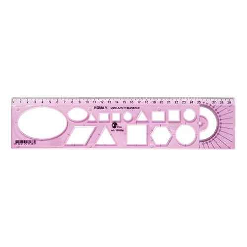 Sablon vonalzó OPTIMA pink 30cm