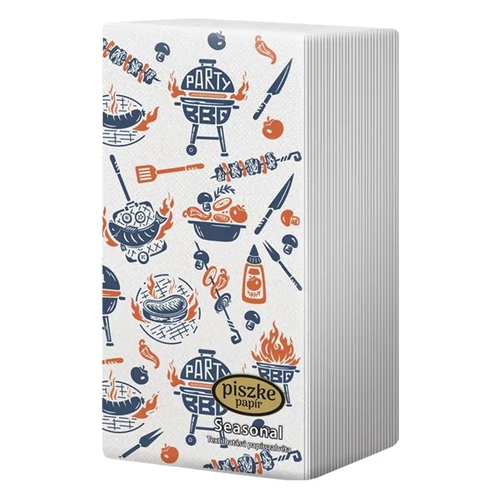 Szalvéta PISZKE Grill textilhatású 2 rétegű 38x28 cm 25 darabos