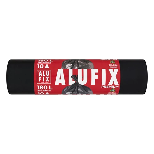 Szemeteszsák ALUFIX 180L 45 mikronos fekete 10 darabos