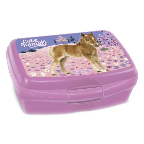 Uzsonnás doboz ARS UNA Cute Animals-Horse műanyag BPA mentes 165x135x60 mm